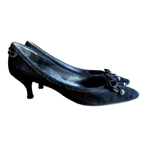 Elie Tahari Suede Kitten Heels Size 39 - recently re-soled - Picture 1 of 7